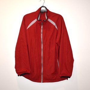 Tek Gear Red Windbreaker Jacket Mens Size Large